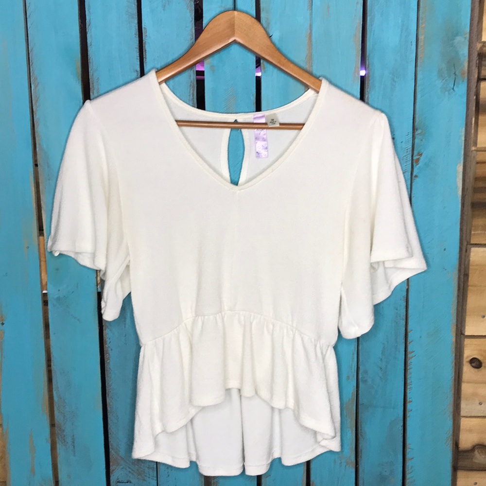 Alya white high/low blouse
